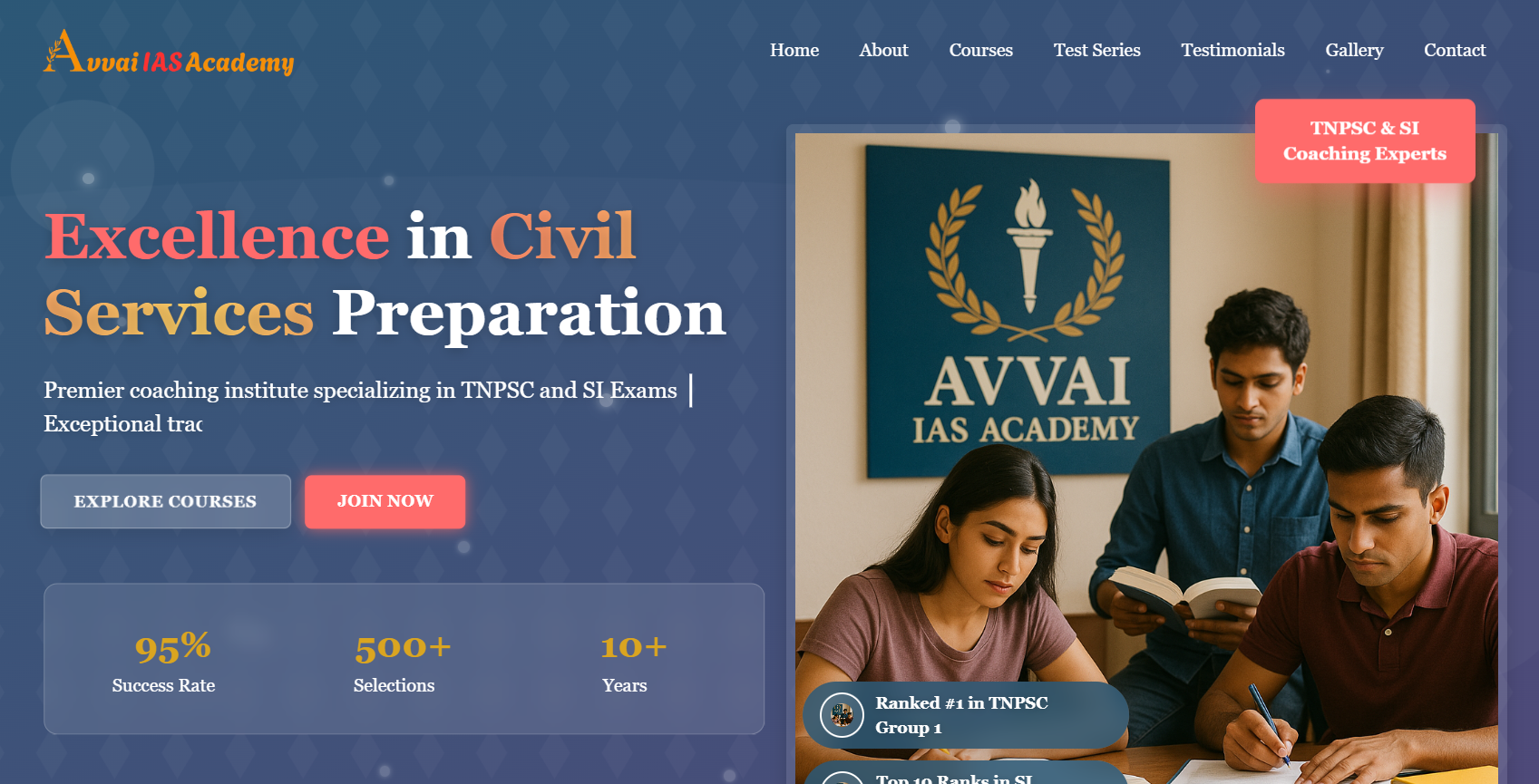 Digital Presence for Avvai IAS Academy